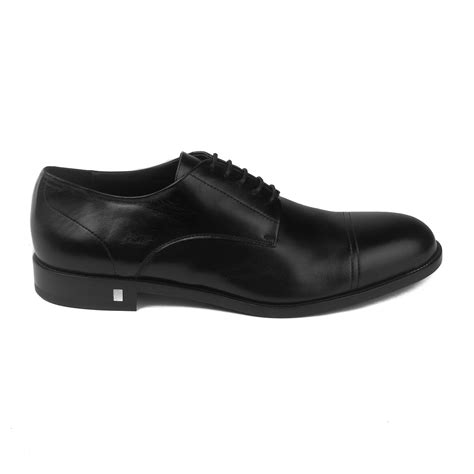 versace collection leather lace-up oxford